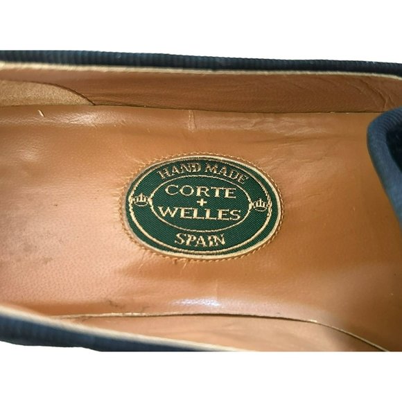 Corte + Welles Women's Black Velvet Flats Size 5 1/2 Embroidered Crest - Picture 8 of 8